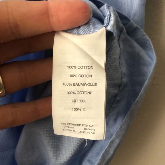 J Crew light blue chambray drawstring waist tunic blouse size small 100% cotton - Picture 6 of 8